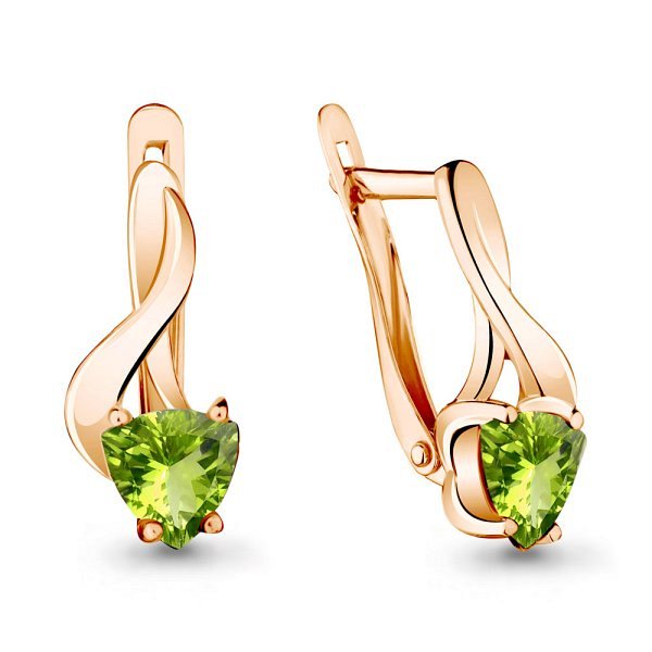 Серьги Аквамарин - Серебро 925, Хризолит (арт. 4419407.6)