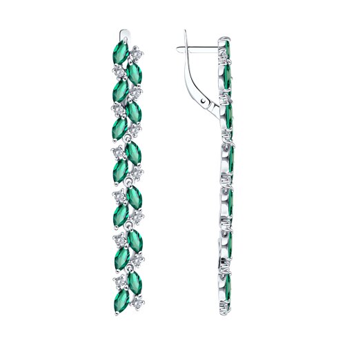 Серьги Diamant - Серебро 925, Синтетический ситалл , Фианит (арт. 94-321-02173-2)