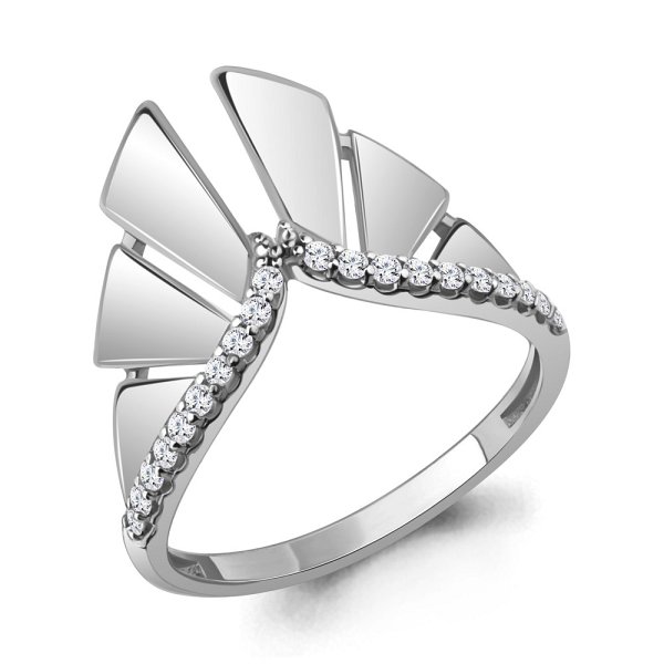 Кольцо Аквамарин - Серебро 925, Фианит (арт. 600078А.5)