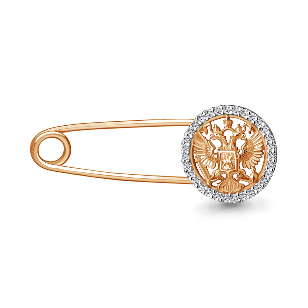 Булавка Аквамарин - Серебро 925, Фианит (арт. 71513А.6)