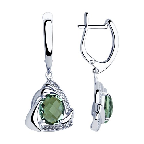 Серьги SOKOLOV - Серебро 925, Синтетический кварц , Фианит (арт. 92022043)