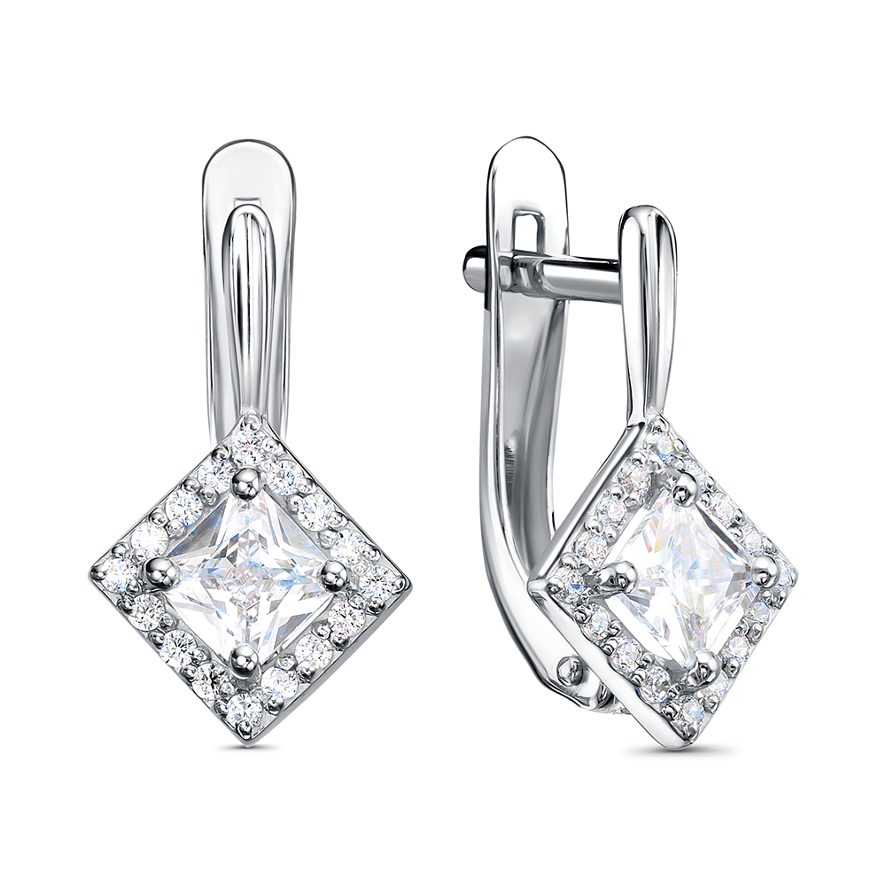 Серьги Иллада - Серебро 925, Фианит (арт. с122643)
