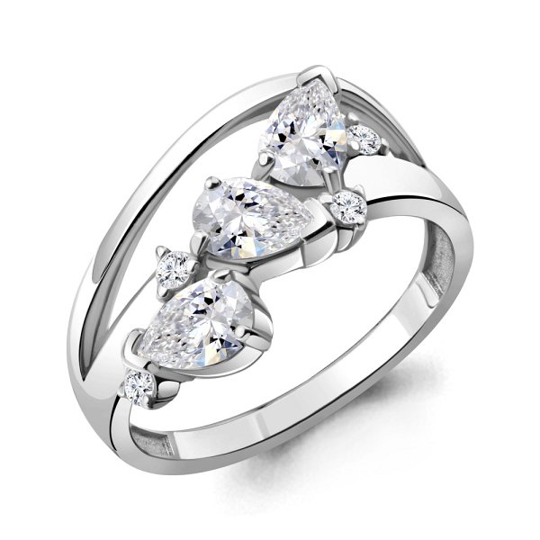 Кольцо Аквамарин - Серебро 925, Фианит (арт. 68693А.5)