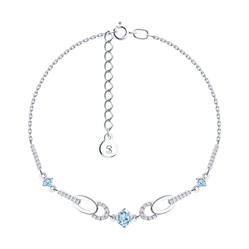 Браслет SOKOLOV - Серебро 925, Топаз, Фианит (арт. 92050104)