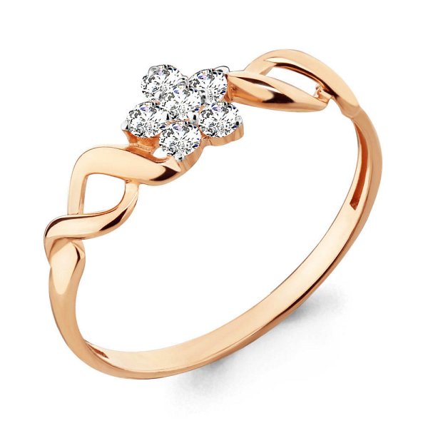 Кольцо Аквамарин - Серебро 925, Фианит (арт. 68002А.6)