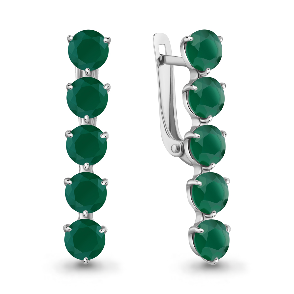 Серьги Аквамарин - Серебро 925, Агат (арт. 4706809.5)