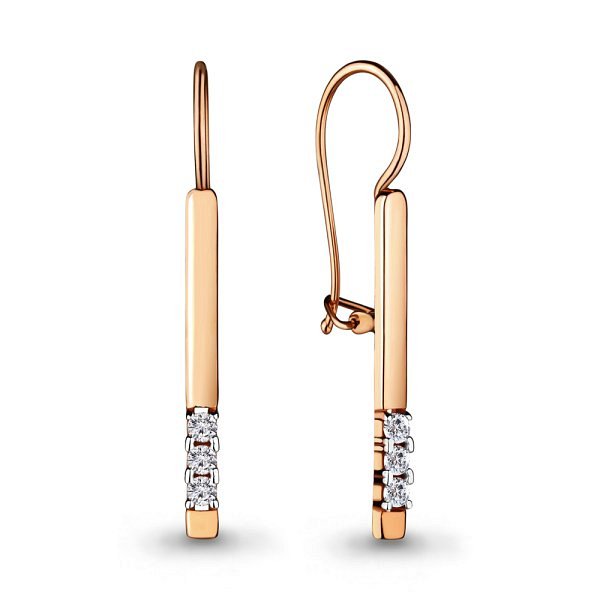 Серьги Аквамарин - Золото 585, Фианит (арт. 46692.1)