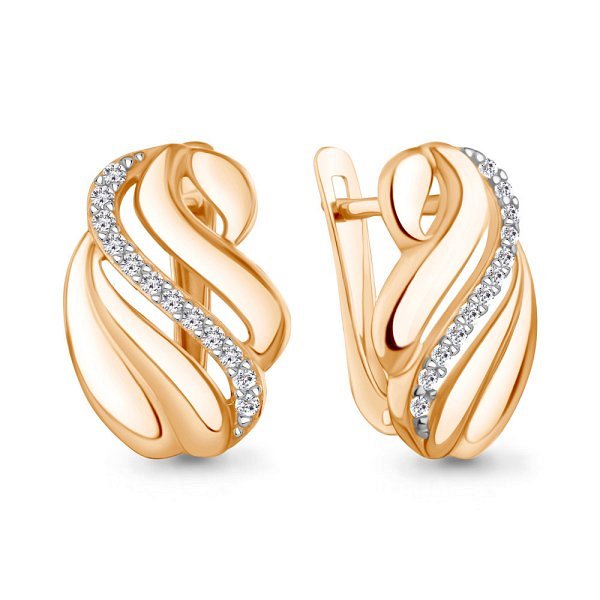 Серьги Аквамарин - Серебро 925, Фианит (арт. 401023А.6)