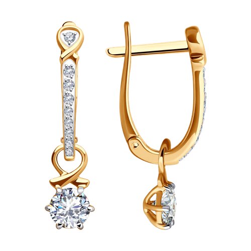 Серьги SOKOLOV - Золото 585, Фианит (арт. 0200291)