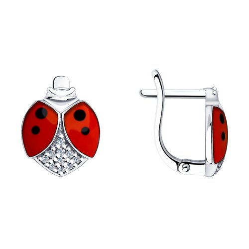 Серьги SOKOLOV - Серебро 925, Фианит, Эмаль (арт. 94023594)