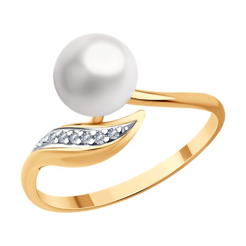 Кольцо Diamant - Серебро 925, Жемчуг культивированный, Фианит (арт. 93-310-01934-1)