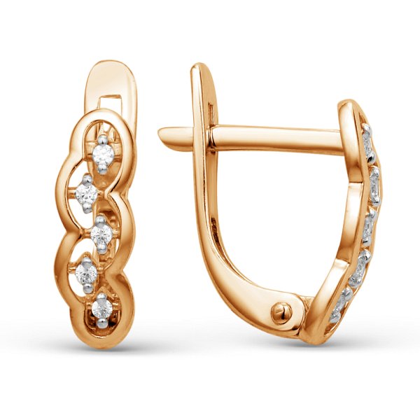 Серьги ЮФ Династия - Золото 585, Фианит (арт. 000672-1102)