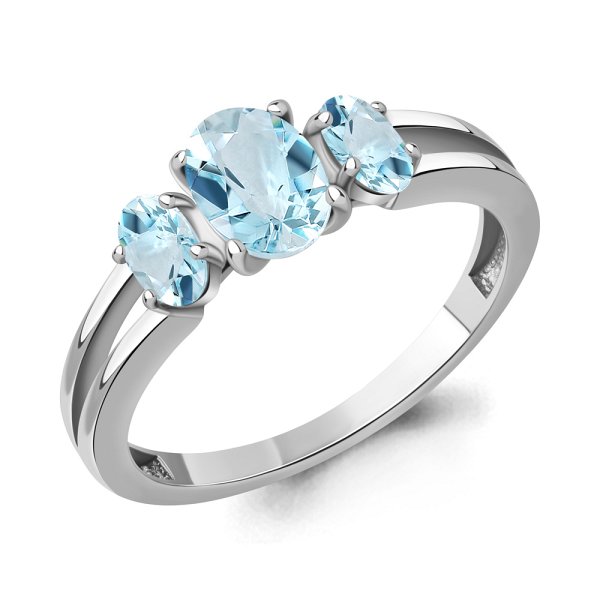 Кольцо Аквамарин - Серебро 925, Топаз (арт. 65021802.5)