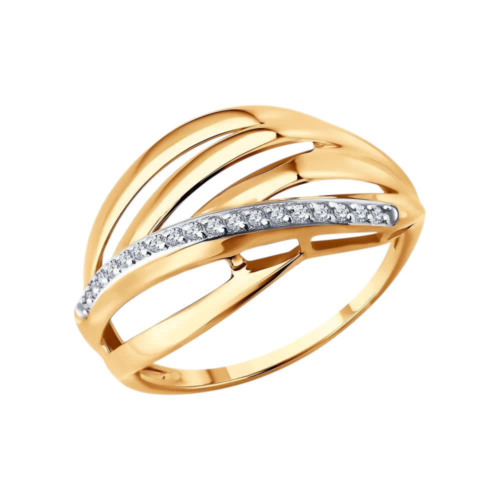 Кольцо SOKOLOV - Золото 585, Фианит (арт. 019708)