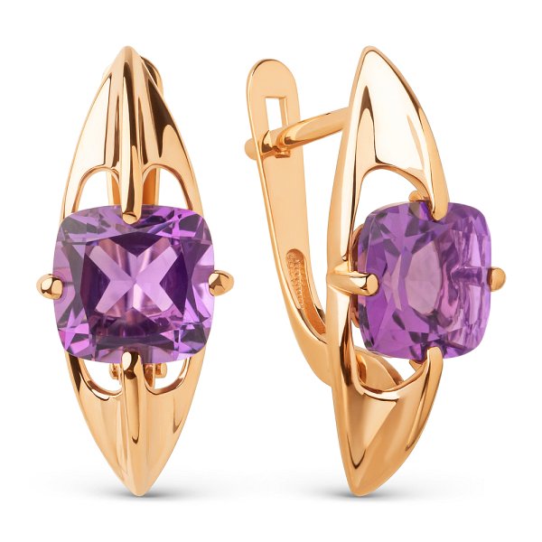 Серьги ЮФ Династия - Золото 375, Аметист (арт. 026842-5340)
