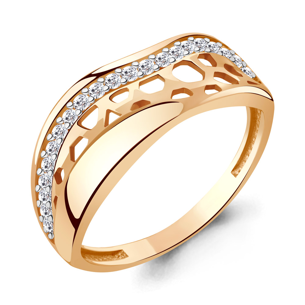 Кольцо Аквамарин - Серебро 925, Фианит (арт. 600810А.6)