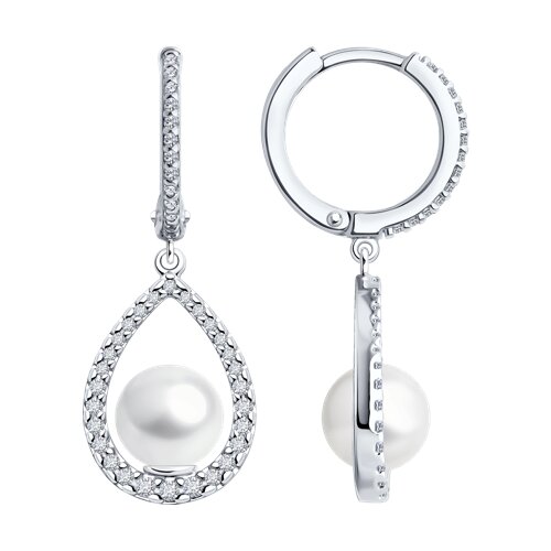 Серьги SOKOLOV - Серебро 925, Жемчуг имитация (арт. 94026607)