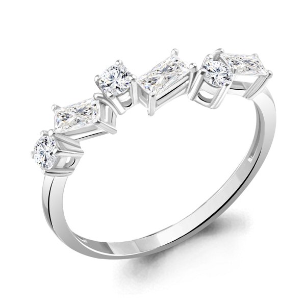 Кольцо Аквамарин - Серебро 925, Фианит (арт. 67242А.5)