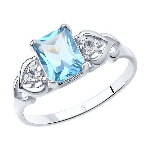 Кольцо SOKOLOV - Серебро 925, Топаз, Фианит (арт. 92011503)