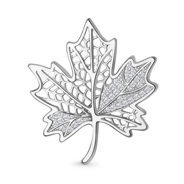 Брошь Аквамарин - Серебро 925, Фианит (арт. 77501А.5)