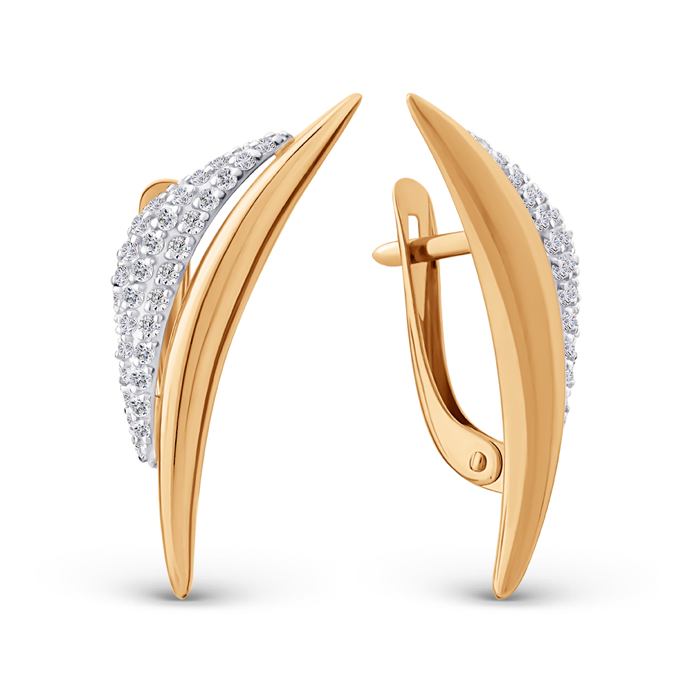 Серьги ЮФ Династия - Золото 375, Фианит (арт. 904722-5102)