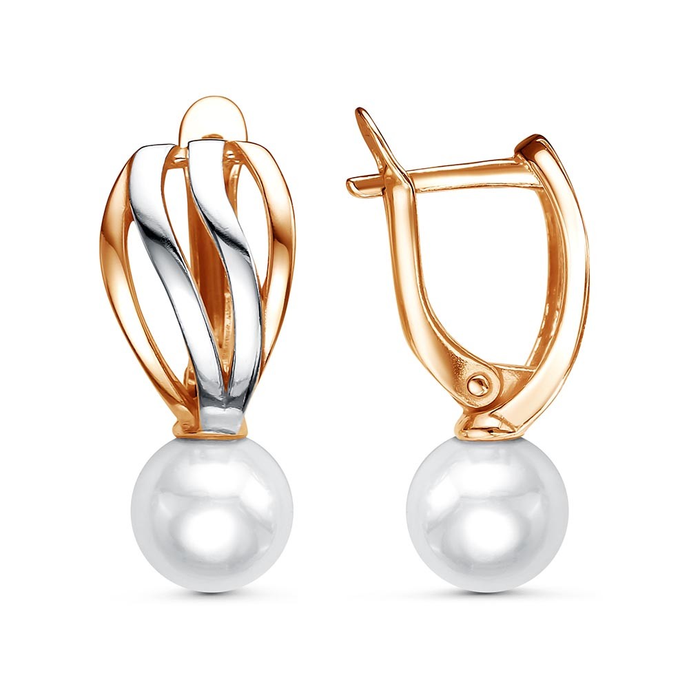 Серьги Красная пресня - Серебро 925, Жемчуг имитация (арт. 33614693Д)