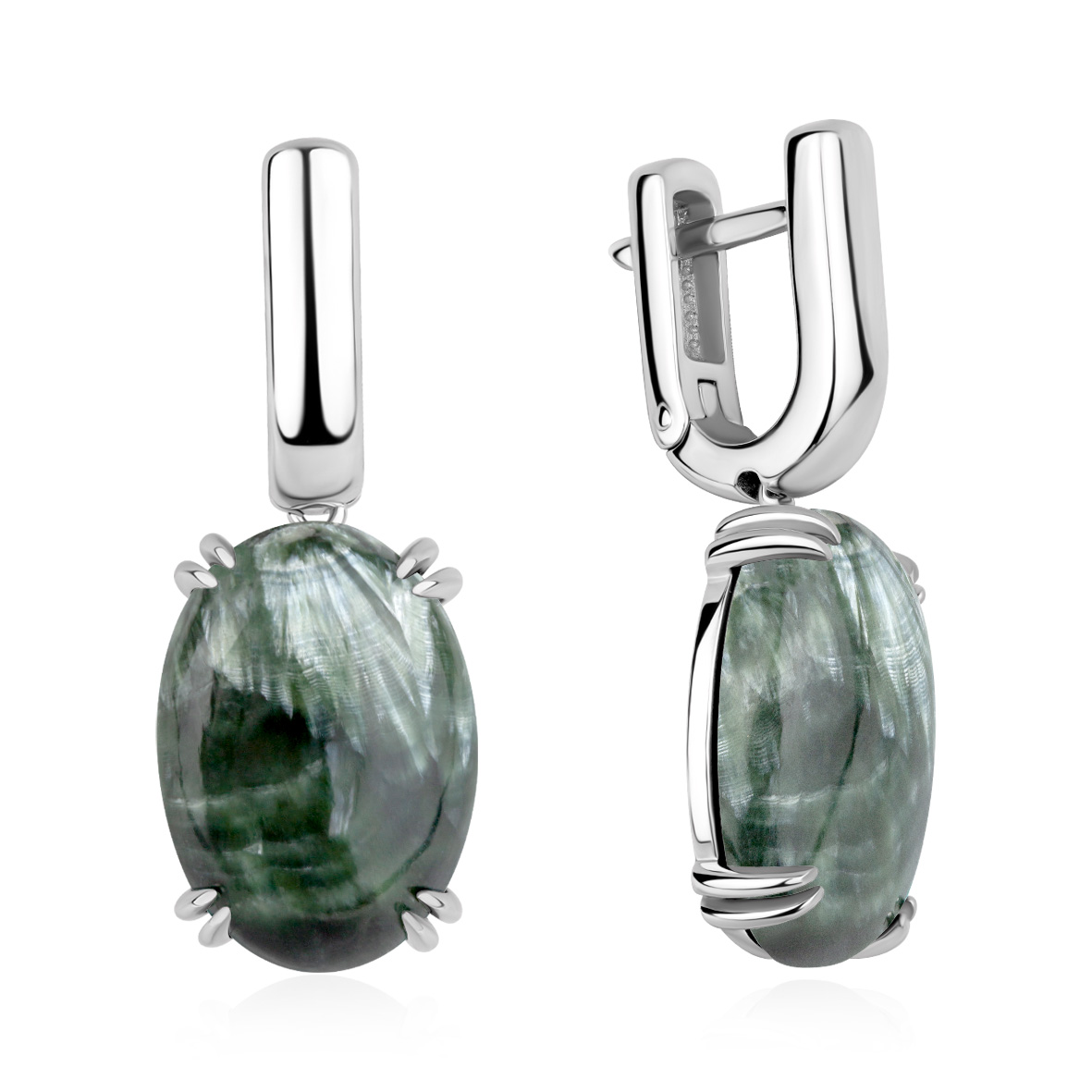 Серьги KRASNOE - Серебро 925, Серафинит (арт. 2340925911)