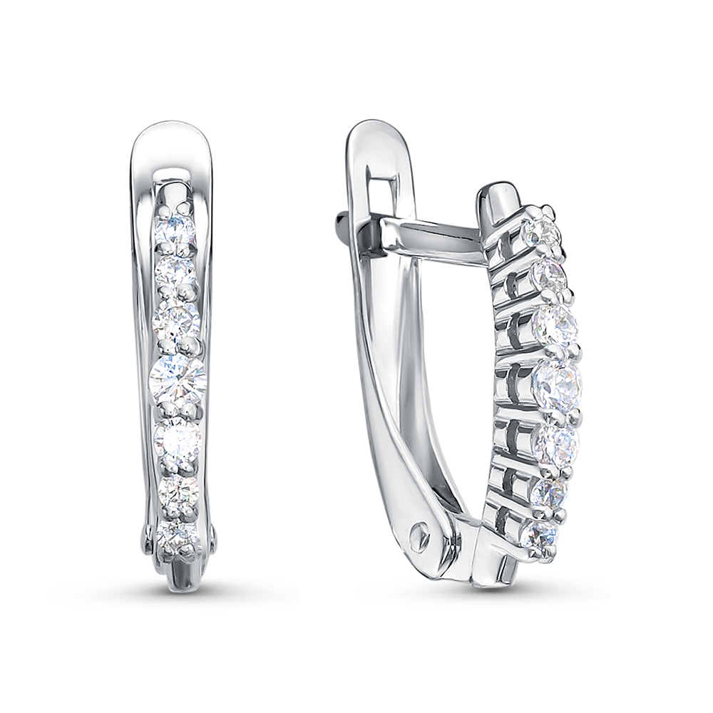 Серьги Иллада - Серебро 925, Фианит (арт. с122490)