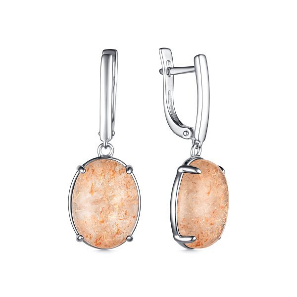 Серьги Дар - Серебро 925, Солнечный камень (арт. С-5105рк4143)