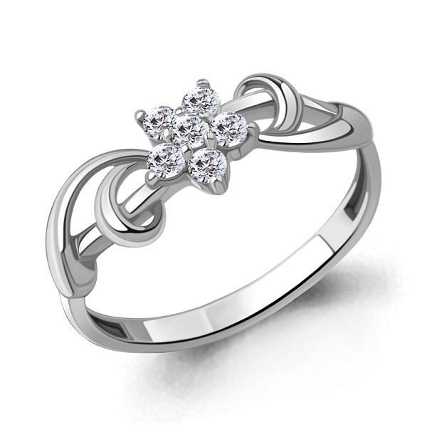 Кольцо Аквамарин - Серебро 925, Фианит (арт. 68000А.5)