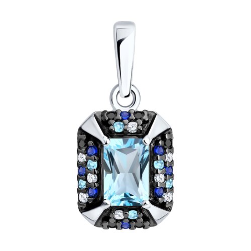 Подвеска SOKOLOV - Серебро 925, Топаз, Фианит (арт. 92030902)