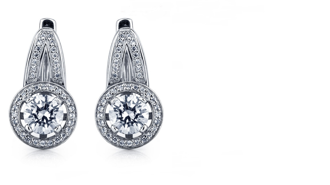 Серьги Platinum Lab. - Платина 950, Бриллиант (арт. ПС-034-01)