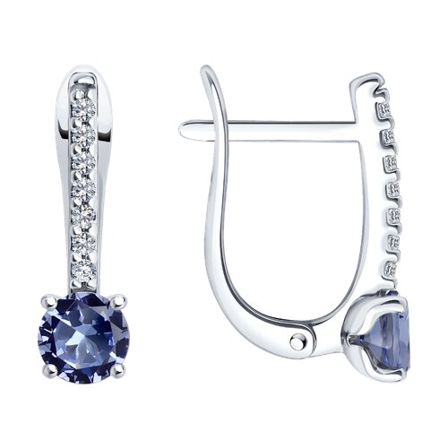 Серьги SOKOLOV - Серебро 925, Синтетический ситалл , Фианит (арт. 92023032)