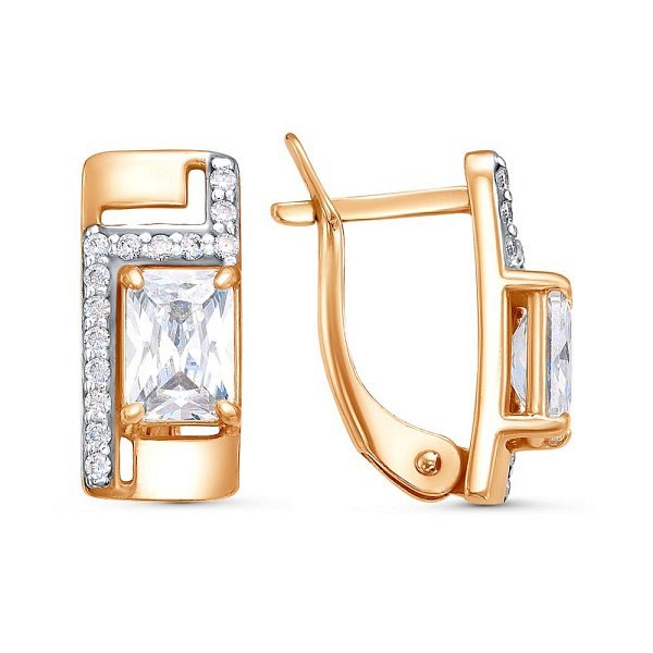 Серьги Красная пресня - Серебро 925, Фианит (арт. 33814781Д)