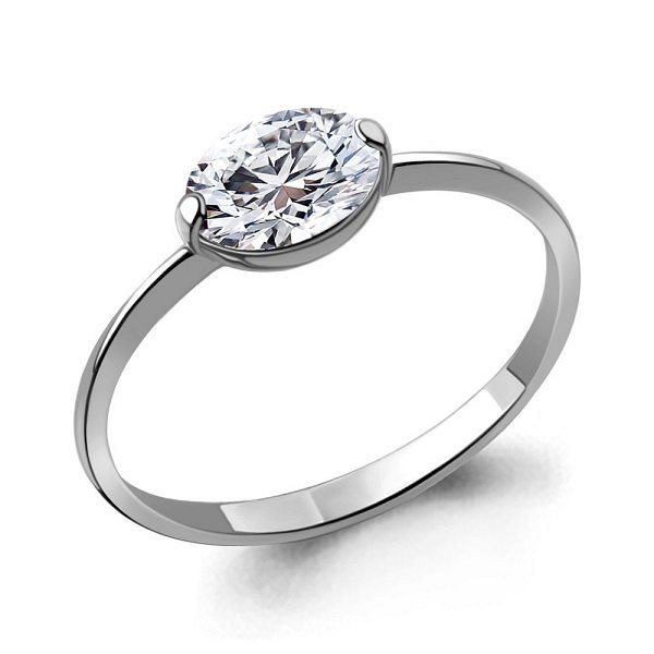 Кольцо Аквамарин - Серебро 925, Фианит (арт. 600068.5)