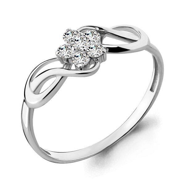 Кольцо Аквамарин - Серебро 925, Фианит (арт. 68001А.5)