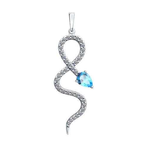 Подвеска SOKOLOV - Серебро 925, Топаз, Фианит (арт. 92030772)