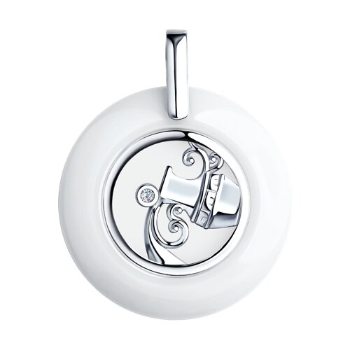 Подвеска Diamant - Серебро 925, Керамика, Фианит (арт. 94-130-00580-1)