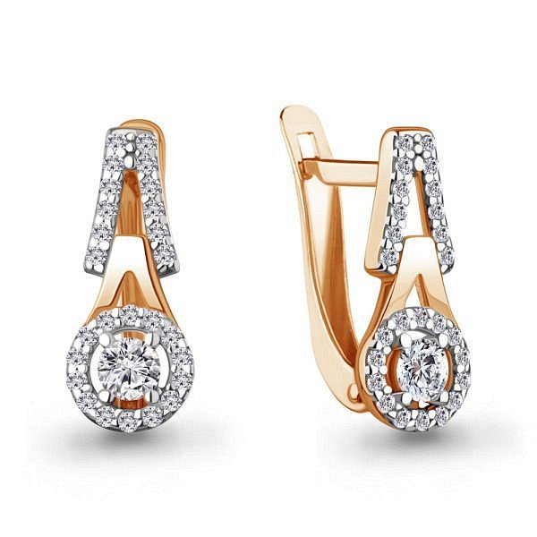 Серьги Аквамарин - Золото 375, Фианит (арт. 400747А.8)