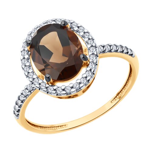 Кольцо Diamant - Серебро 925, Раухтопаз, Фианит (арт. 93-310-01999-4)