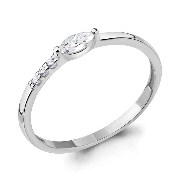 Кольцо Аквамарин - Серебро 925, Фианит (арт. 67134.5)