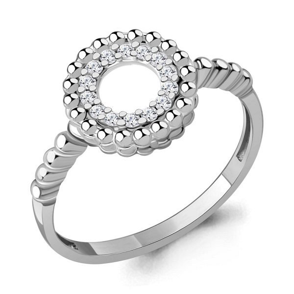 Кольцо Аквамарин - Серебро 925, Фианит (арт. 600748А.5)