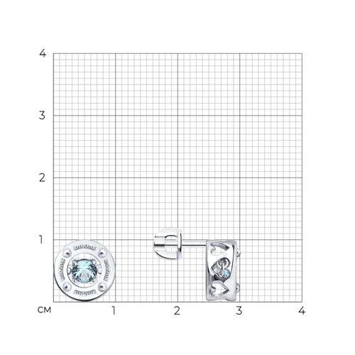 Серьги SOKOLOV - Серебро 925, Бриллианит (арт. 94027762)