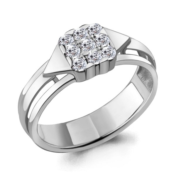 Кольцо Аквамарин - Серебро 925, Фианит (арт. 68531А.5)