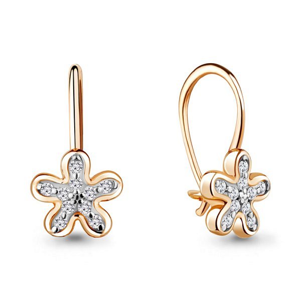 Серьги Аквамарин - Золото 375, Фианит (арт. 45056А.8)