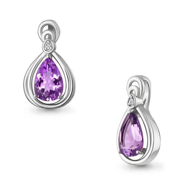 Подвеска Аквамарин - Серебро 925, Аметист, Фианит (арт. 2544804А.5)