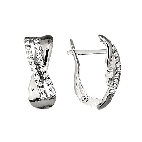 Серьги Аквамарин - Серебро 925, Фианит (арт. 42851А.5)