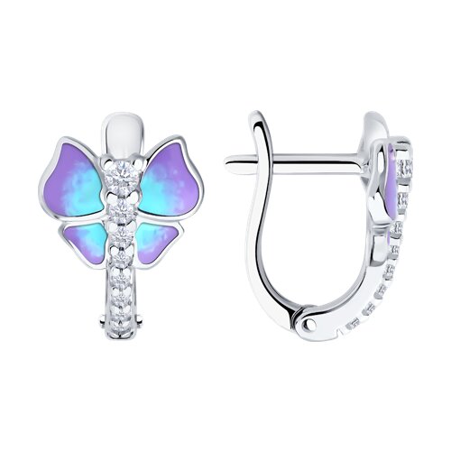 Серьги SOKOLOV - Серебро 925, Фианит, Эмаль (арт. 94026886)