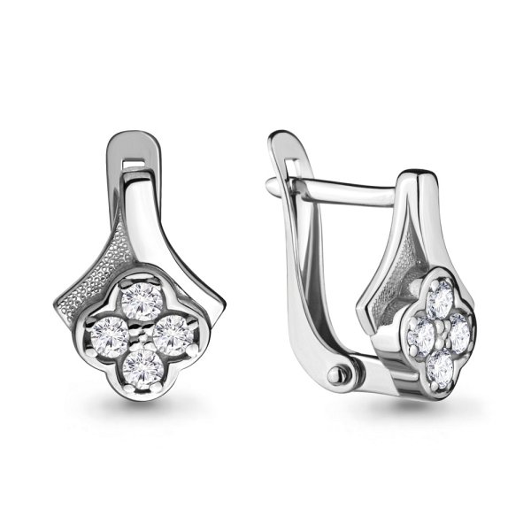 Серьги Аквамарин - Серебро 925, Фианит (арт. 46423А.5)