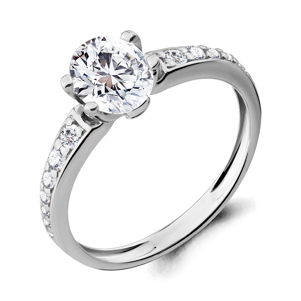 Кольцо Аквамарин - Серебро 925, Фианит (арт. 68349А.5)